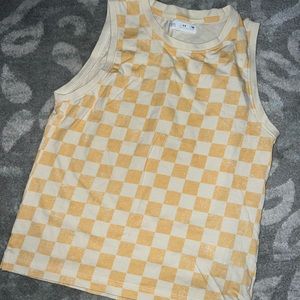 Boys Zara tank top - yellow checkered